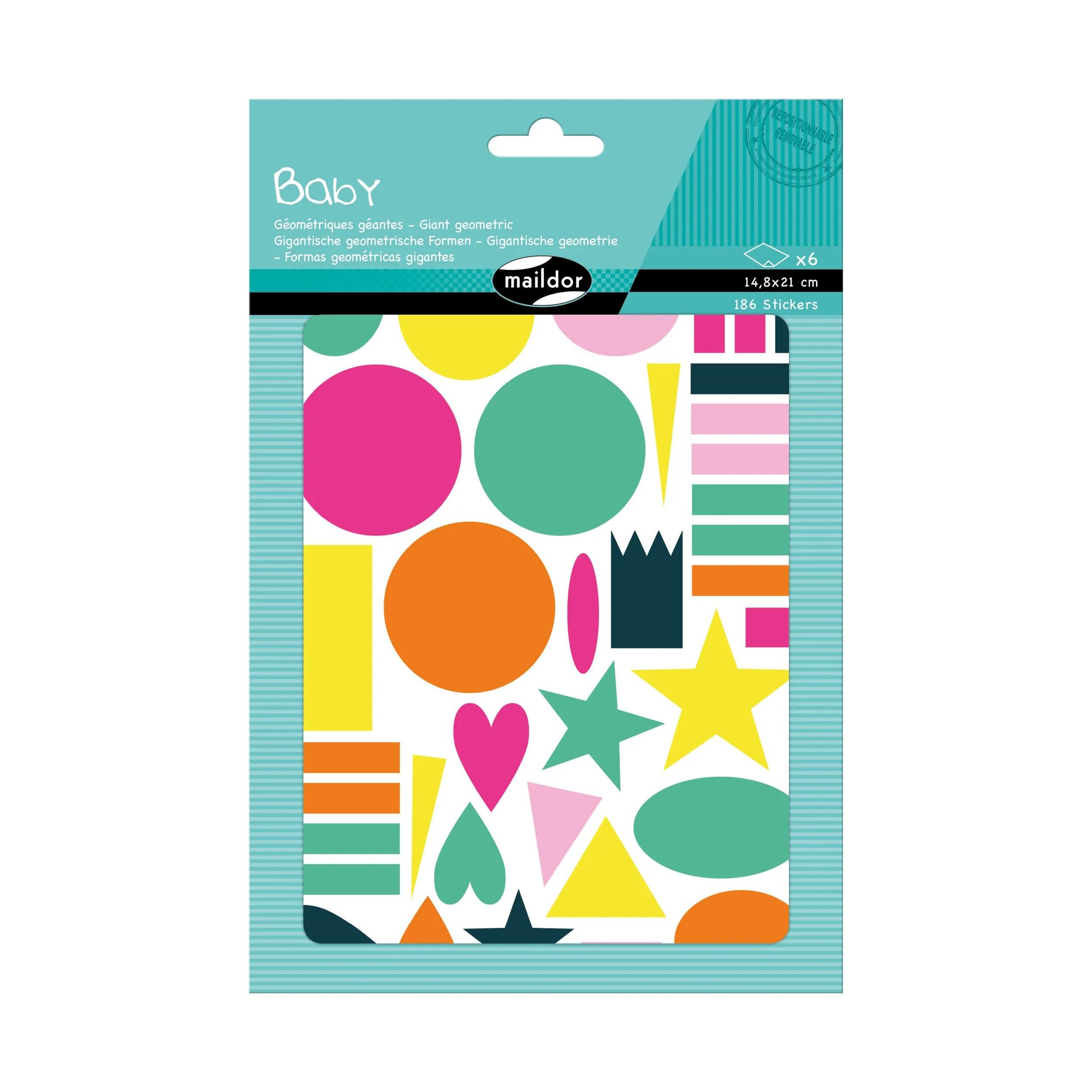 maildor Sticker 10x Baby, 6 Stickerbogen 14,8x21cm, Riesige Formen - Mehrfarbig AE168C, Sticker A5
