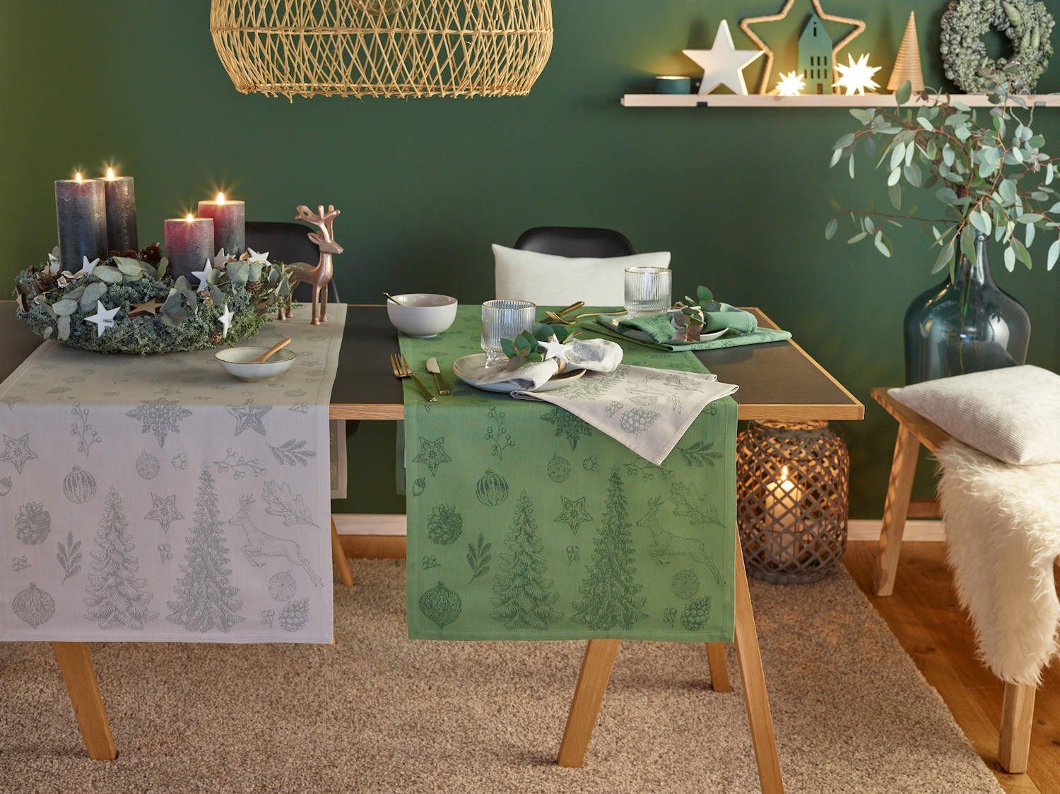 grün festlich pine Tischläufer home cm Tischläufer 47x150 in BARROW sander table + (1-tlg)