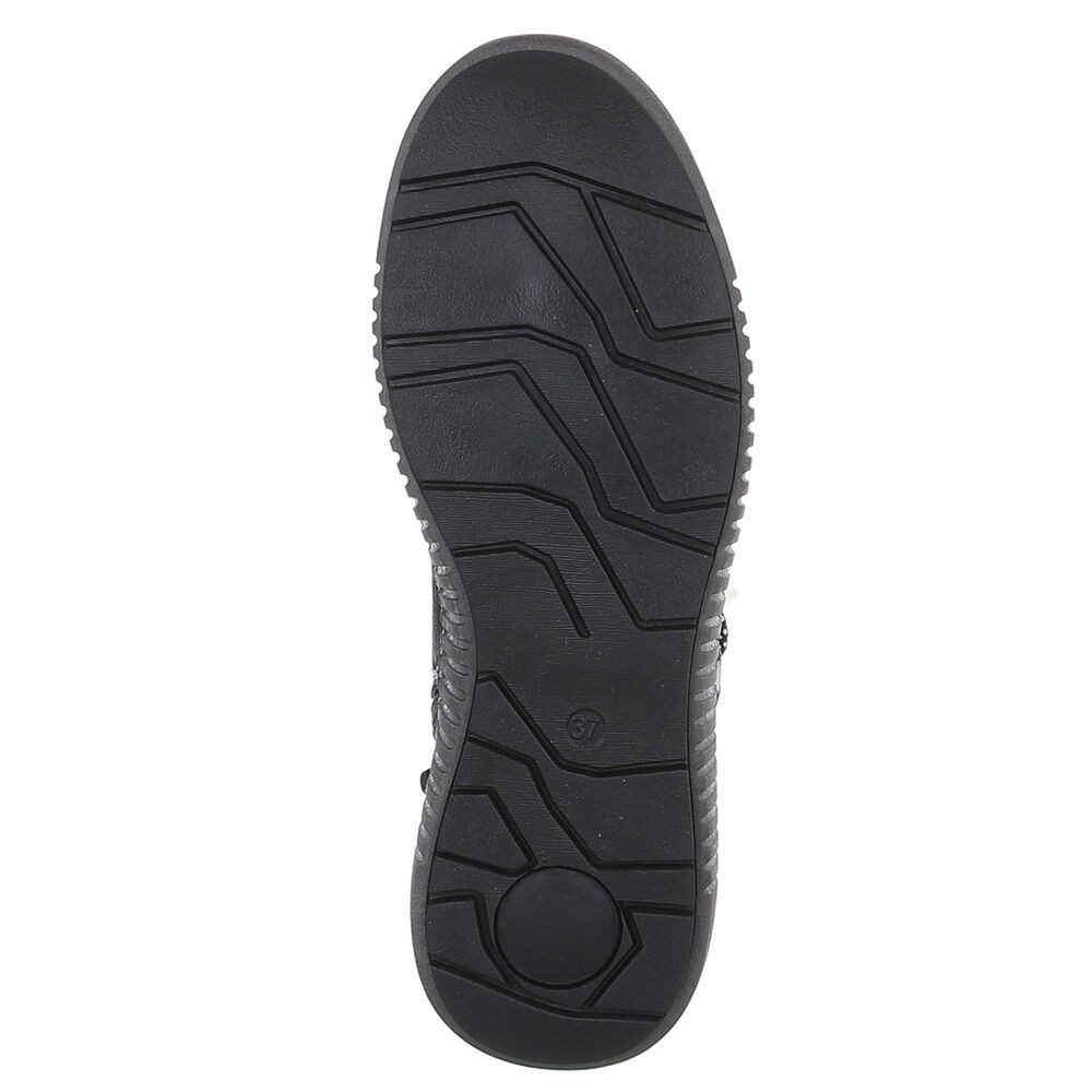 Ital-Design Damen Winterboots mit Futter und robuster Schnürung Snowboots (90827571) Flach Plateaustiefeletten in Schwarz