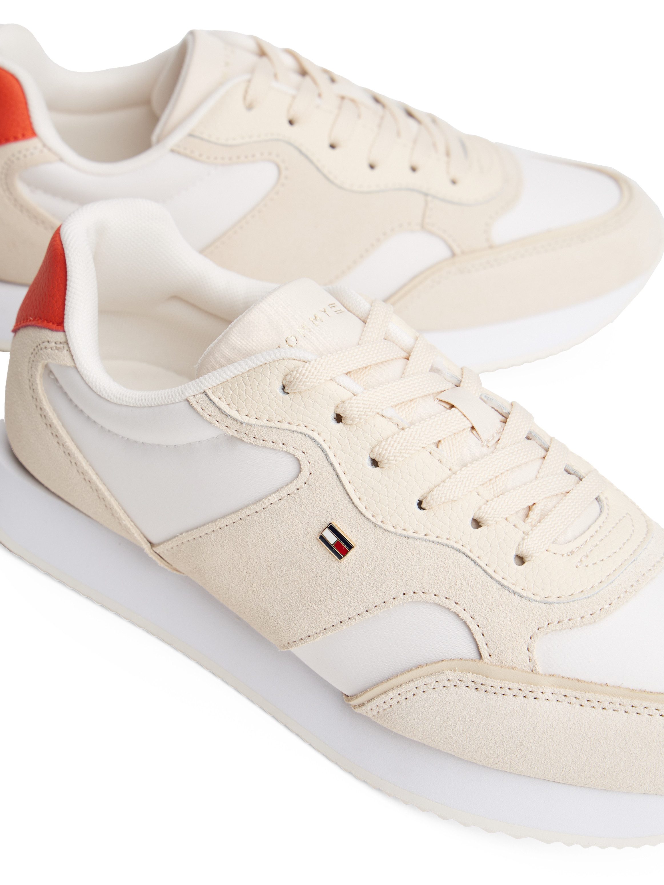 Tommy Hilfiger TH EASY RUNNER Sneaker, Freizeitschuh, Halbschuh, Schnürer, auffälliger Besatz an der Ferse