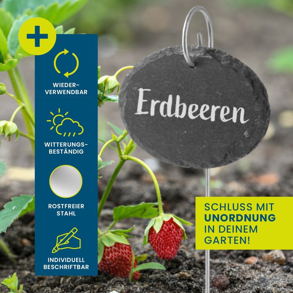 Hoberg Gartenstecker Schiefer-Pflanzschilder oval günstig online kaufen