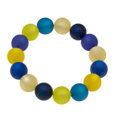 Bella Carina Armband Ukraine blau gelb, Polaris Perlen Armband 14 mm, blau gelb wie die Flagge der Ukraine
