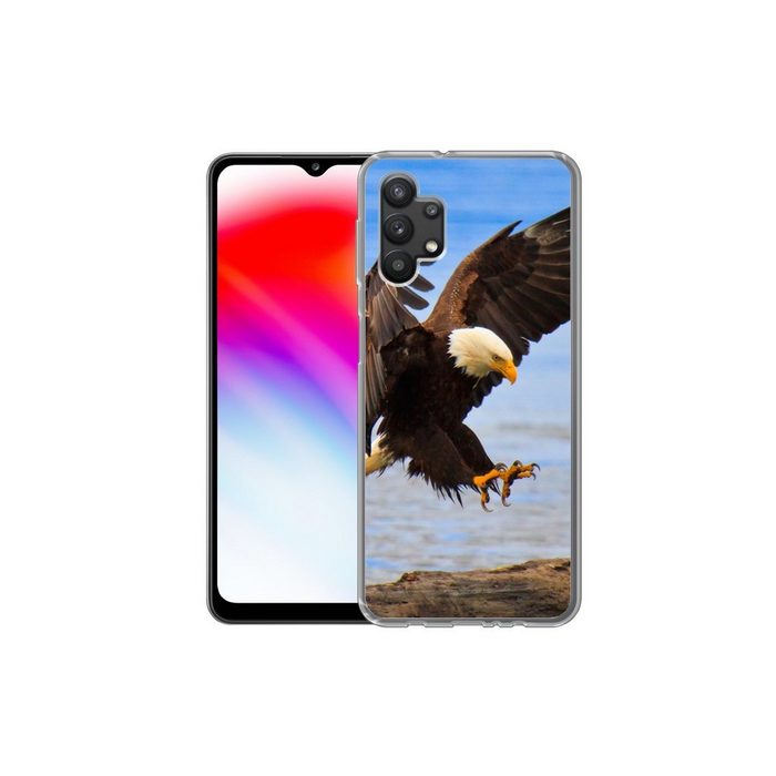 MuchoWow Handyhülle Vogel - Seeadler - Strand Handyhülle Samsung Galaxy A32 5G Smartphone-Bumper Print Handy ZV10924
