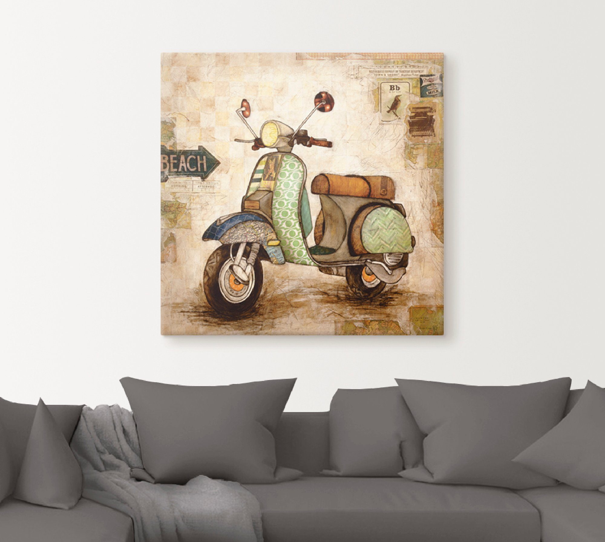 Motorräder in Drum als Wandaufkleber (1 Artland versch. Roller herum Poster II, Leinwandbild, Wandbild oder Größen St), &