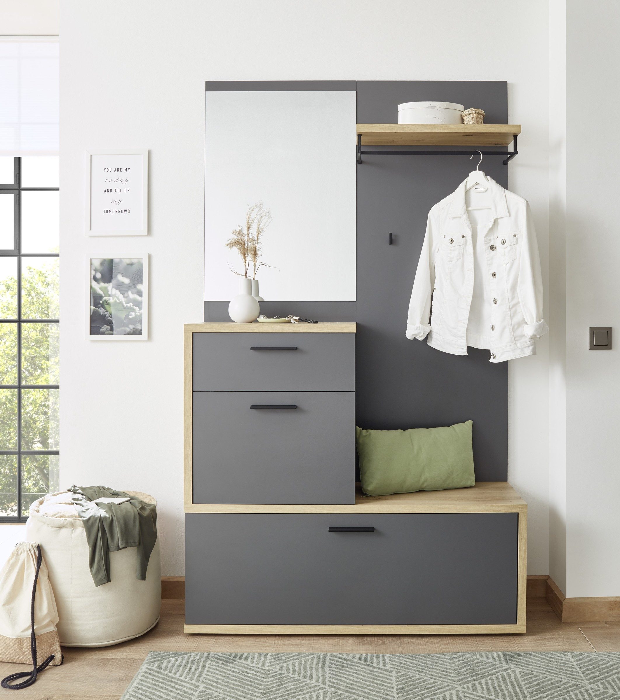 PREISBRECHER Kompaktgarderobe Louis 115 x 198 x 38 cm (B/H/T)