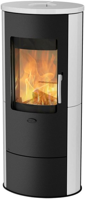 Fireplace Dauerbrand Kaminofen Roma2 Keramik Weißglanz 5kW mit Automatik EEK: A+