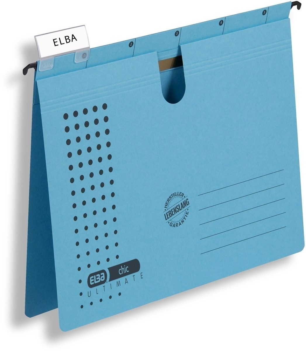 ELBA Hefter Hängehefter chic A4 230g/qm Karton (RC) blau VE=5 Stück