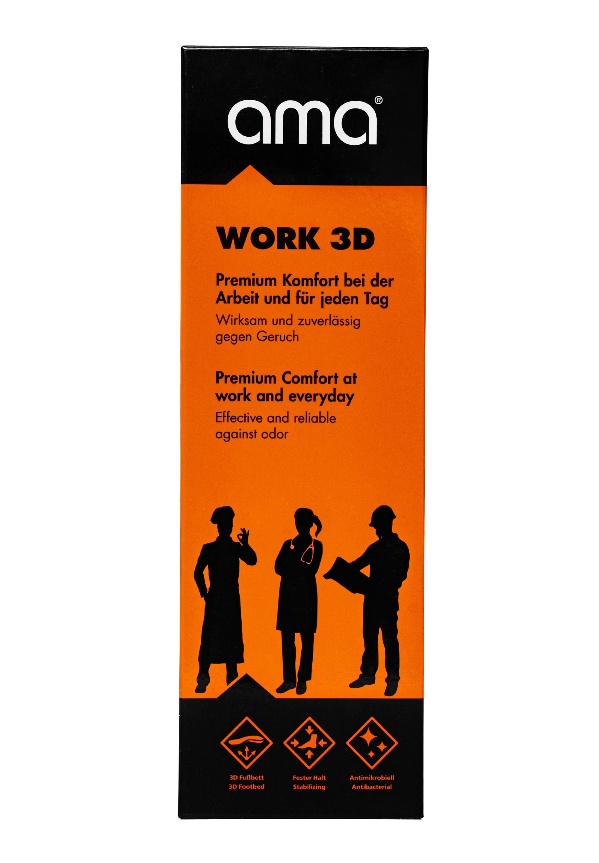 BAMA Group Einlegesohlen 3D AMA Premium Einlegesohlen Arbeit der Work Komfort Work Fußbett, AMA 3D bei