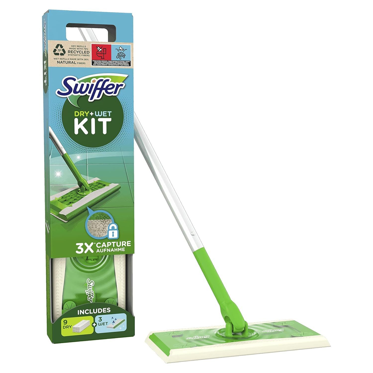 Swiffer Reinigungs-Set Starter Kit mit 9+3 Nachfüllungen