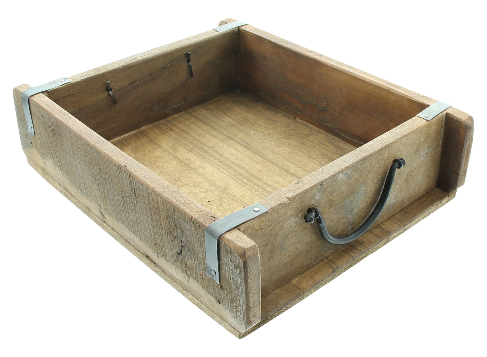 Dekoleidenschaft Dekokiste "Rustikal" aus Holz, 31x26 cm, Pflanzkasten, Aufbewahrungsbox, Dekobox, Holzkiste, Pflanzgefäß rechteckig für Küche, Wohnzimmer & Fensterbank