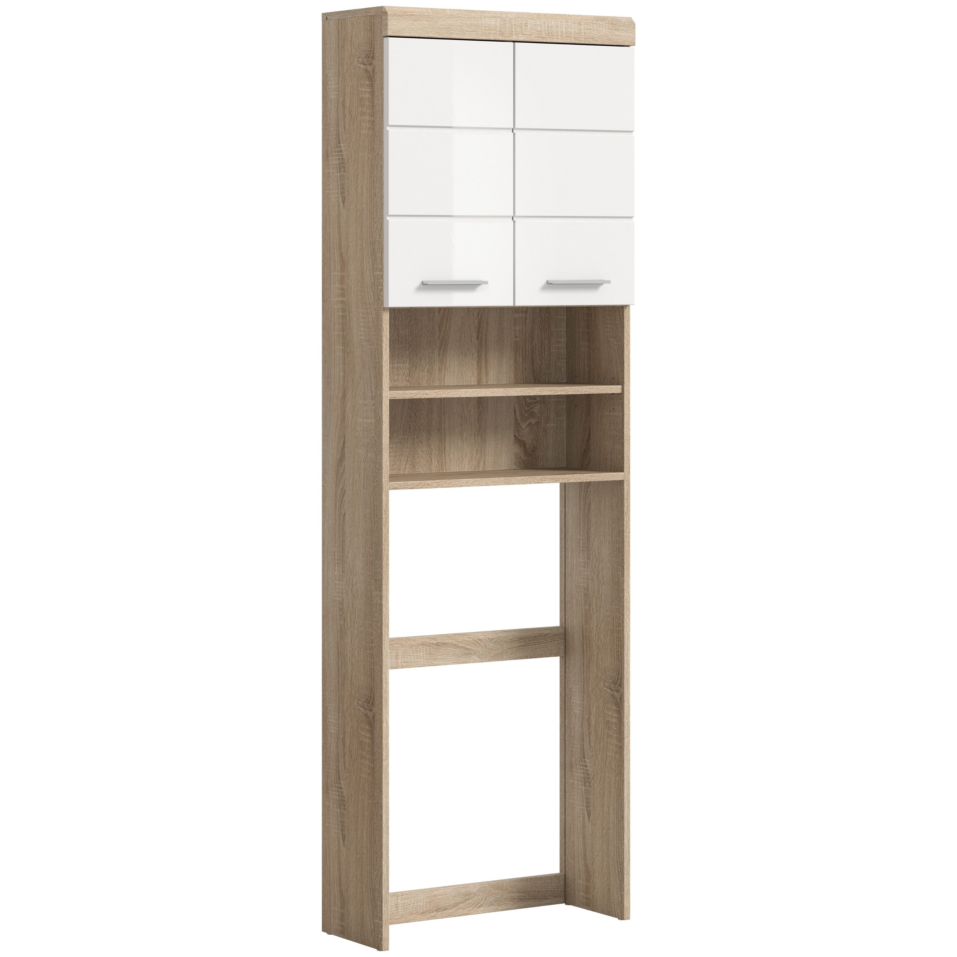 furnling Waschmaschinenumbauschrank Scott 2 offene Fächer, 2 Türen, platzsparend, Badmöbel, Badschrank, Umbau
