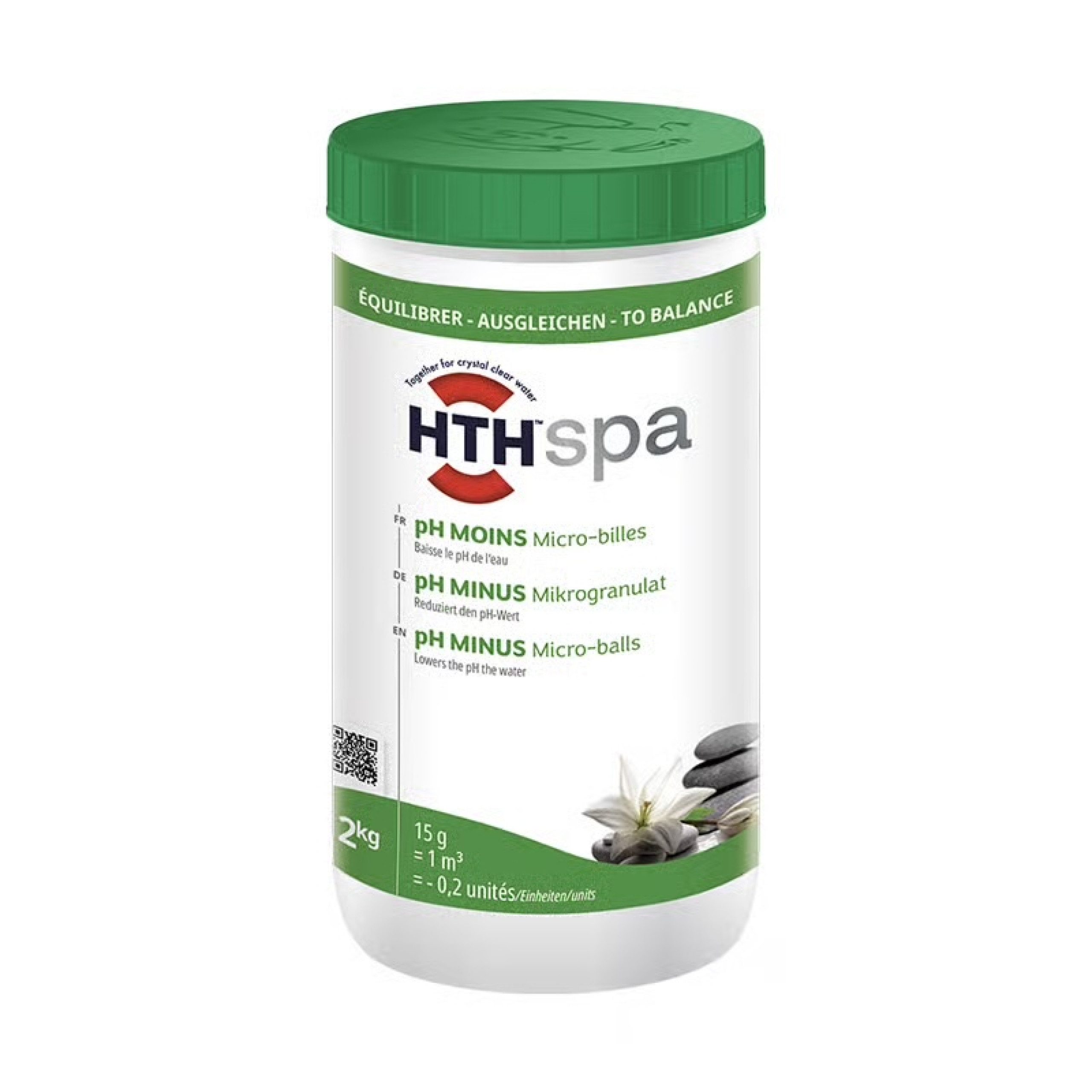 HTH Poolpflege hth Spa pH-Minus Mikrogranulat 2 Kg pH-Wert Senkung für Whirlpools