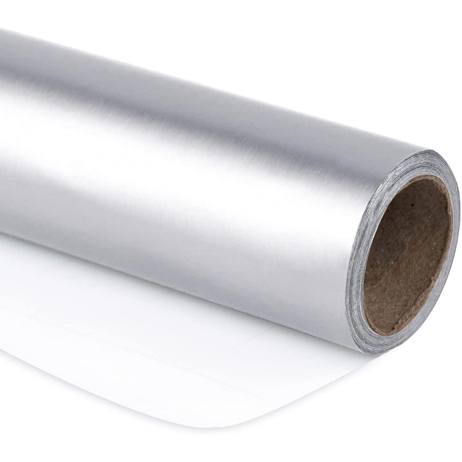 LuxusKollektion Geschenkpapier Geschenkpapier Metallic Minirolle Hochzeit Geburtstag Silber