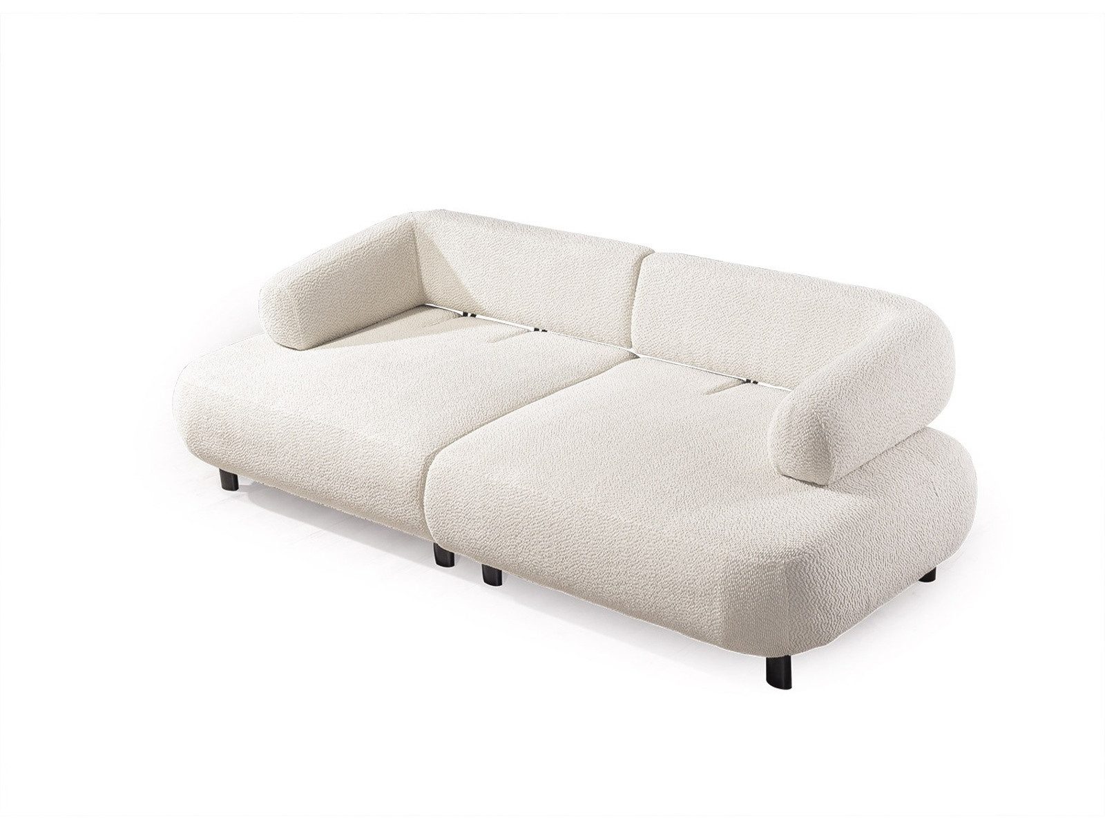 Villa Möbel Sofa Barcelona, 3-Sitzer 1 Teile, mit Relax-/Bettfunktion durch verstellbare Rückenlehne