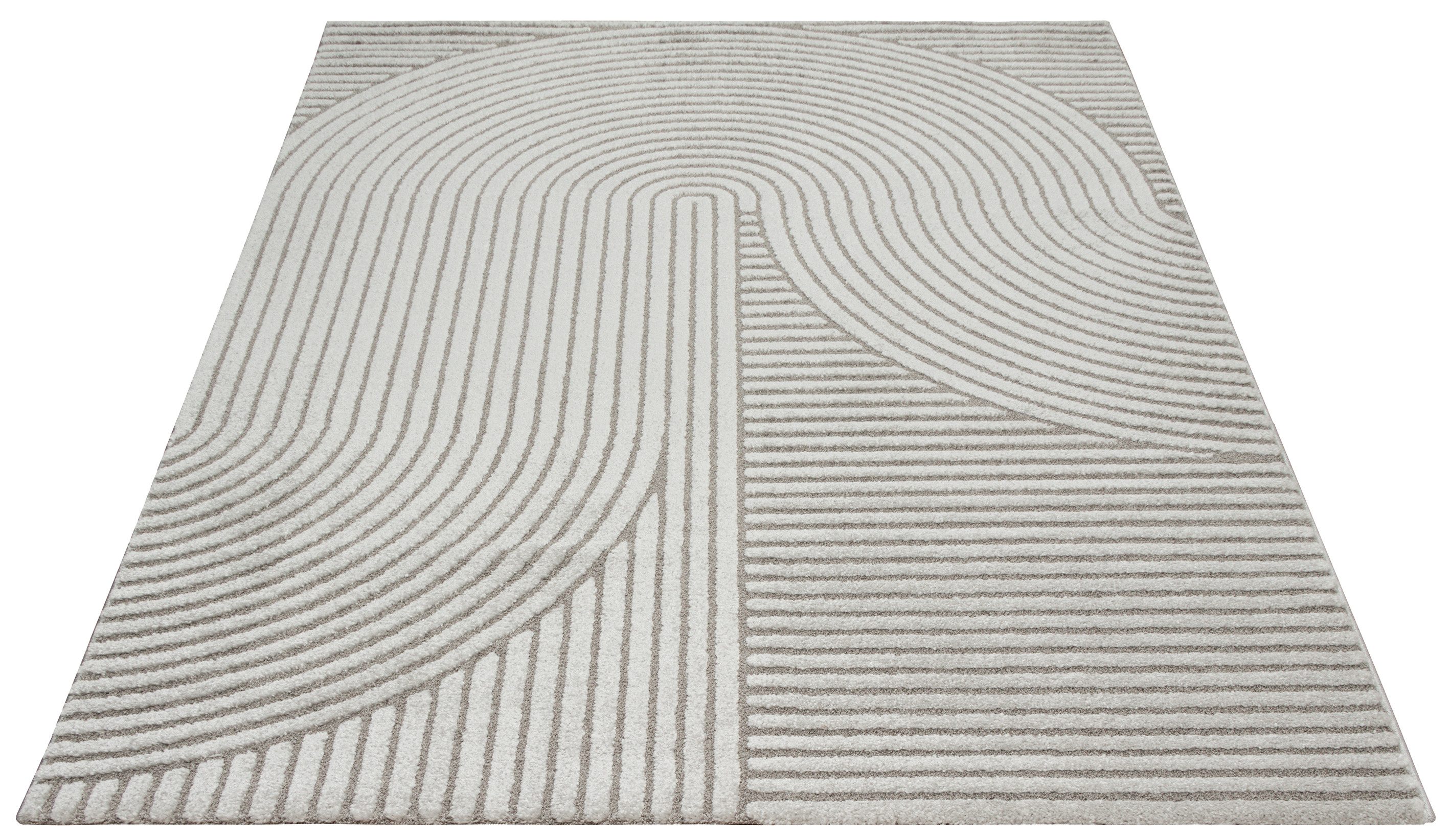 merinos Teppich Elio, rechteckig, Höhe: 16 mm, moderner Kurzflor Teppich mit Hoch-Tief-Effekt, 3D Effekt