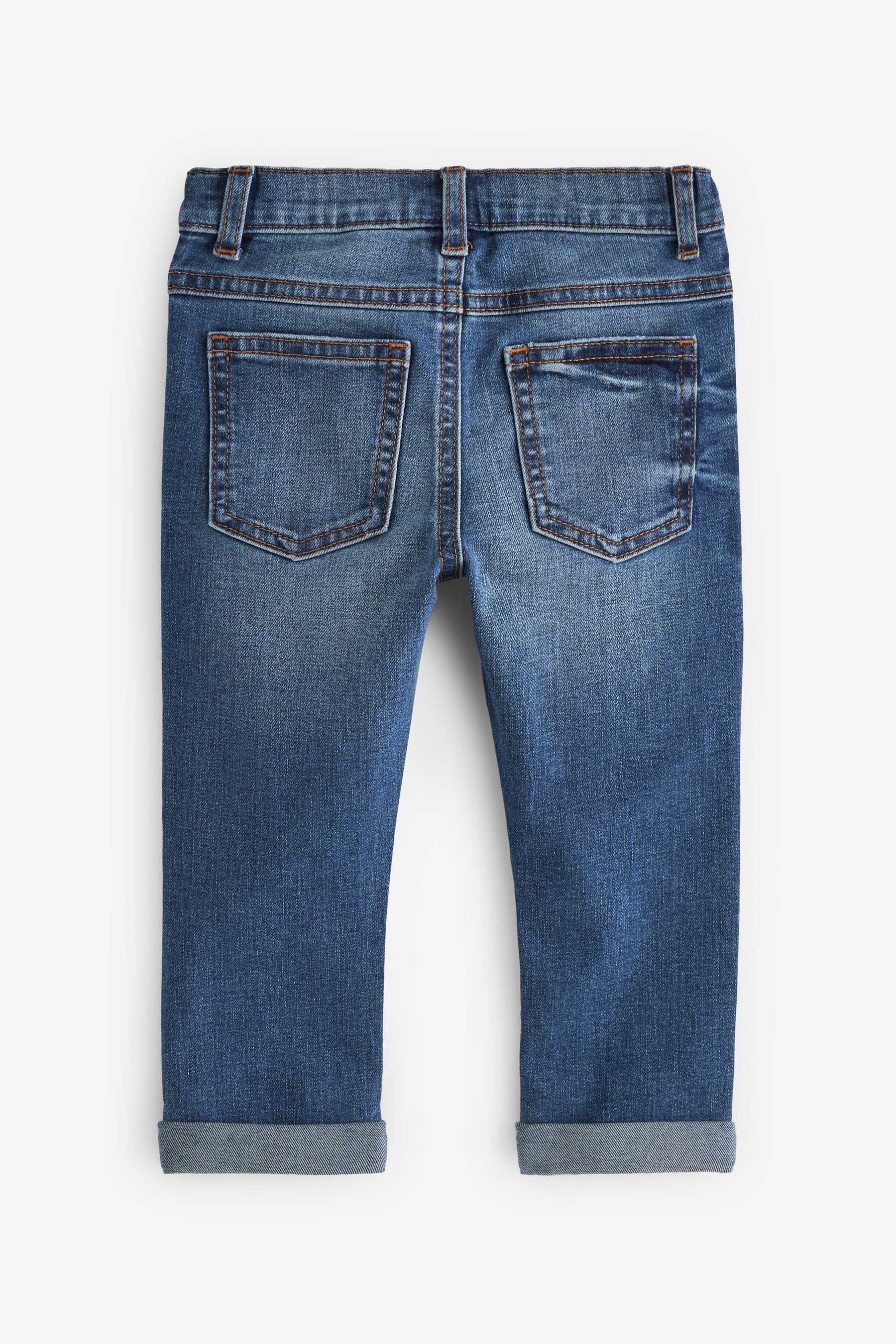 Mid Denim (1-tlg) in Used-Optik Blue Next Destroyed-Jeans Jeans
