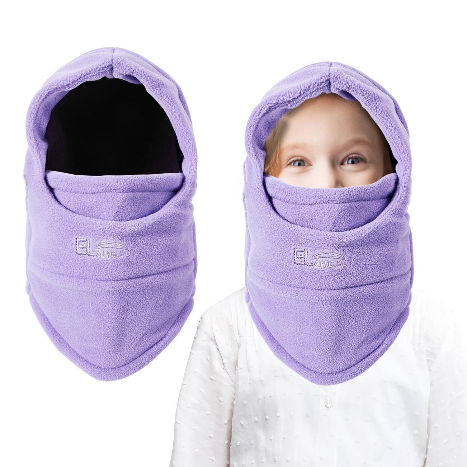 LuxusKollektion Sturmhaube Sturmhaube Kinder Winter Thermo Fleece Einheitsgröße Hellviolett