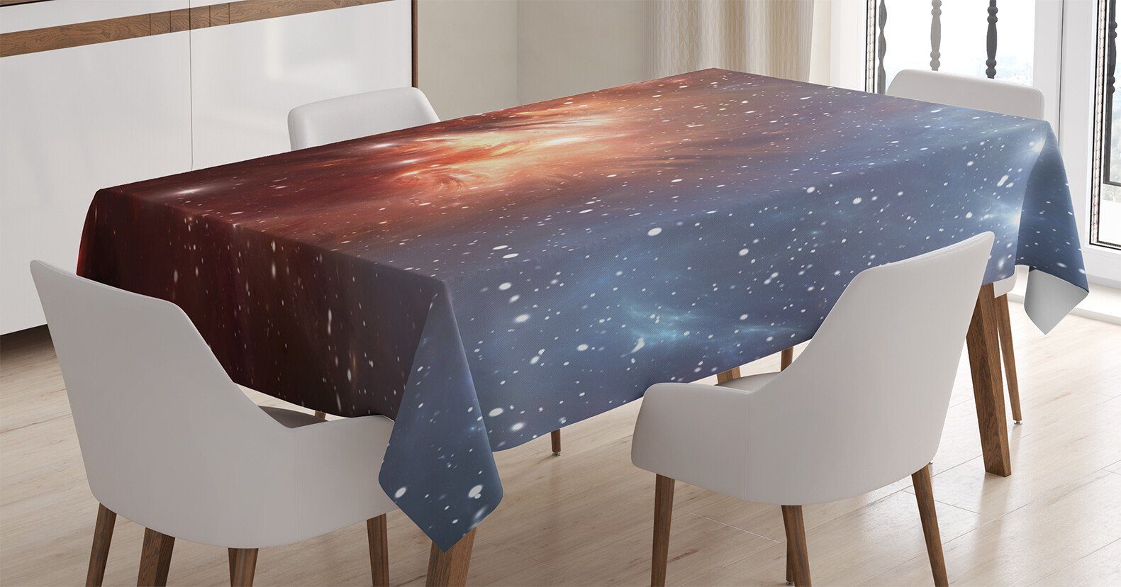 Abakuhaus Tischdecke Farbfest Waschbar Für den Außen Bereich geeignet Klare Farben, Nebel Astronomie Kosmos Raum