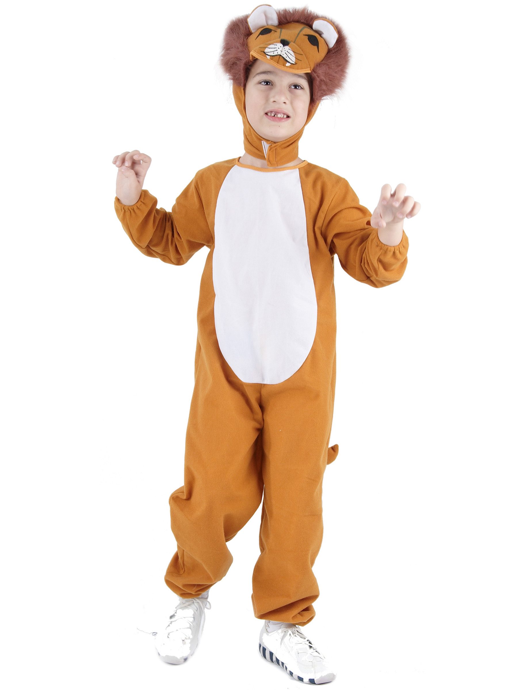 JADEO Kostüm Löwenkostüm für Kinder orange-braun-weiss