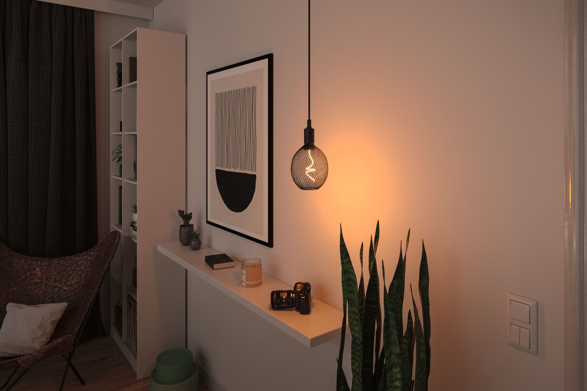 Paulmann LED-Leuchtmittel Metallic Glow Standard 230V LED Globe dimmbar Schwarz, E27, 1 St.