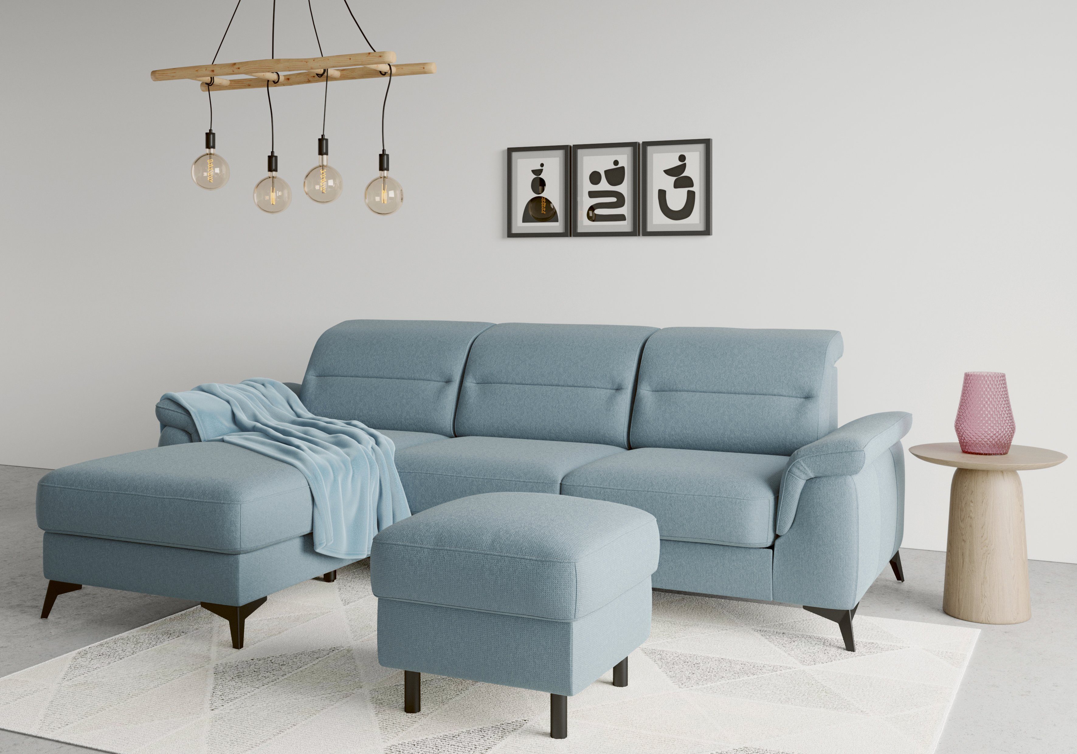 sit&more Ecksofa Sinatra, mit Armteilfunktion und Recamiere, Kopfteilverstellung mit optional