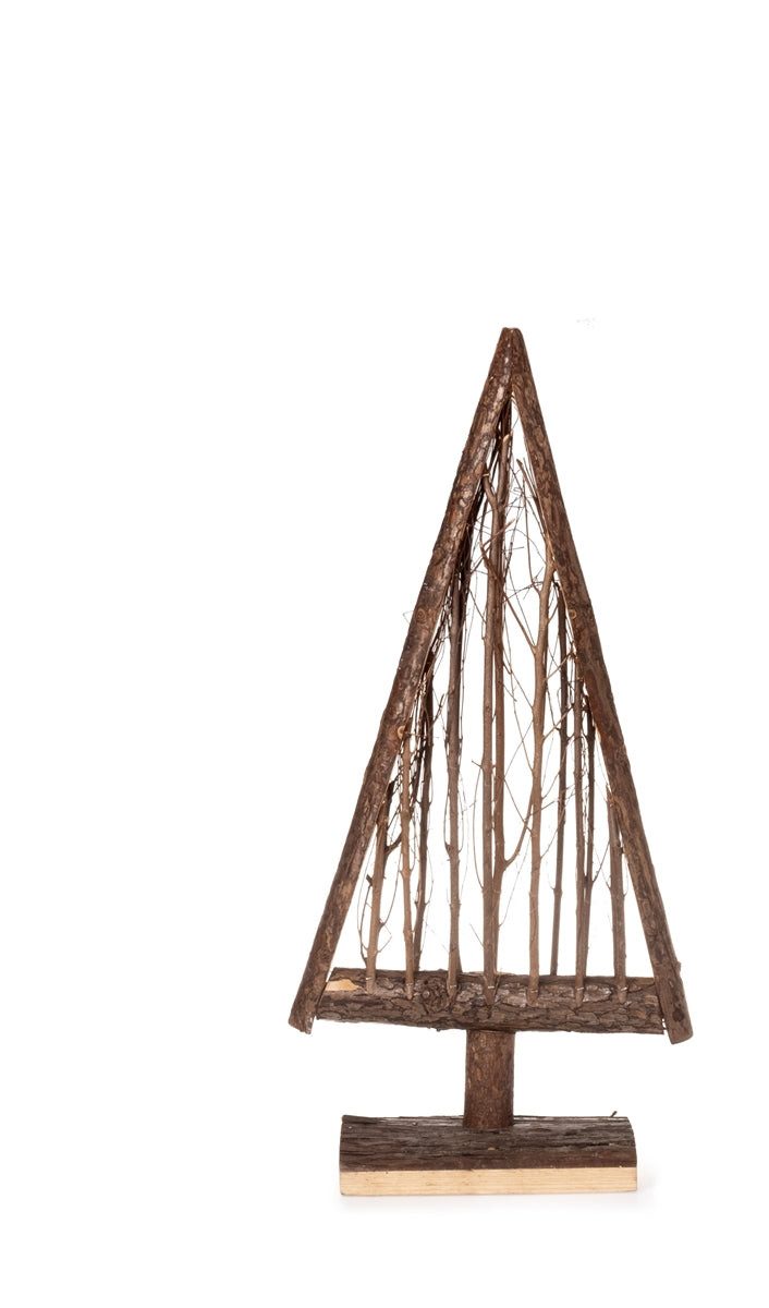 finehomegarden Dekoobjekt Holz Tanne Dekotanne Naturholz zum Stellen 28cm x H60cm Advent Winter (1 St), Weihnachten Tisch Fenster Aufsteller Dekoration