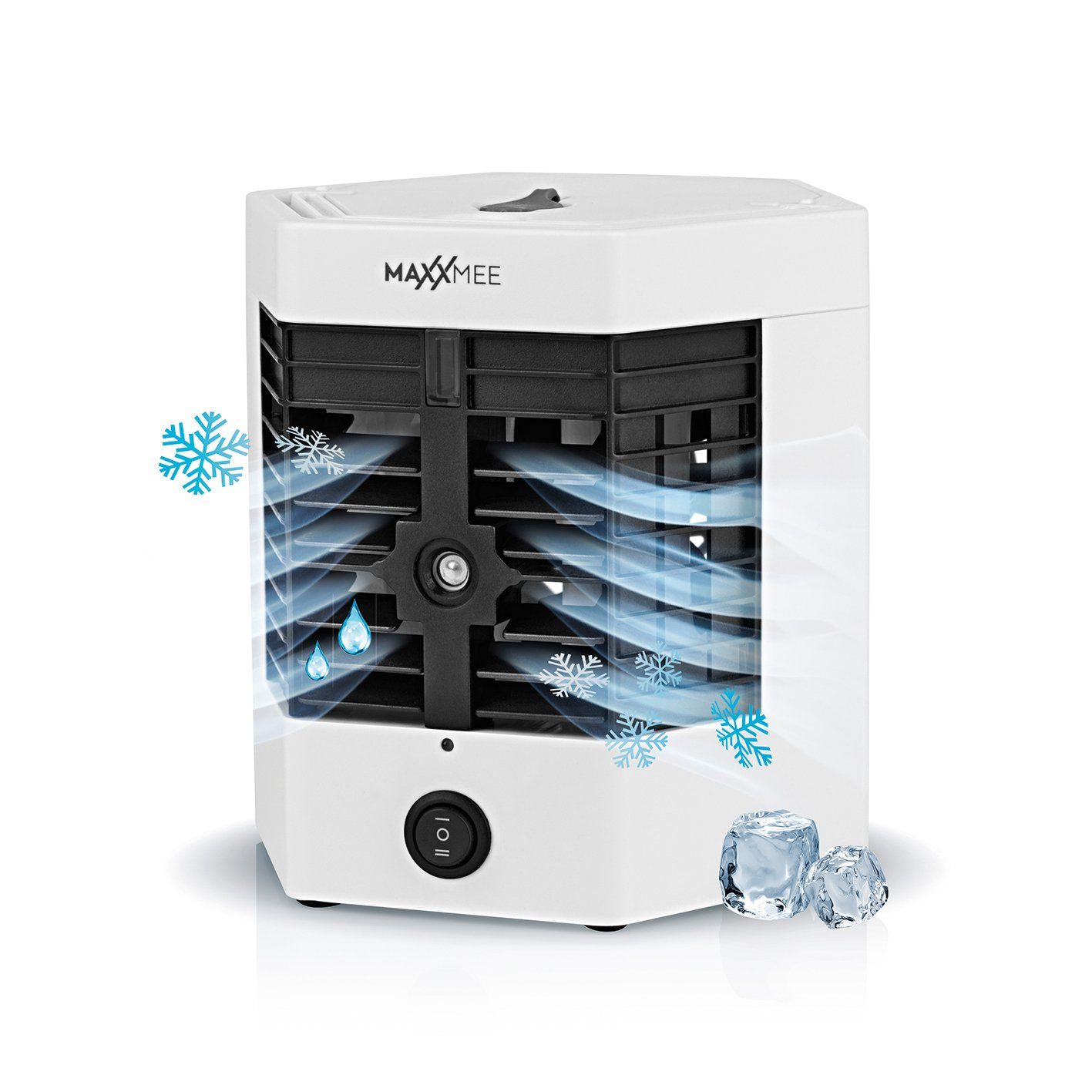 MAXXMEE Luftbefeuchter Luftkühler mit Befeuchtung - 4 Watt, Ventilator  Befeuchtung Klimaanlage Klimagerät Mobile Timer