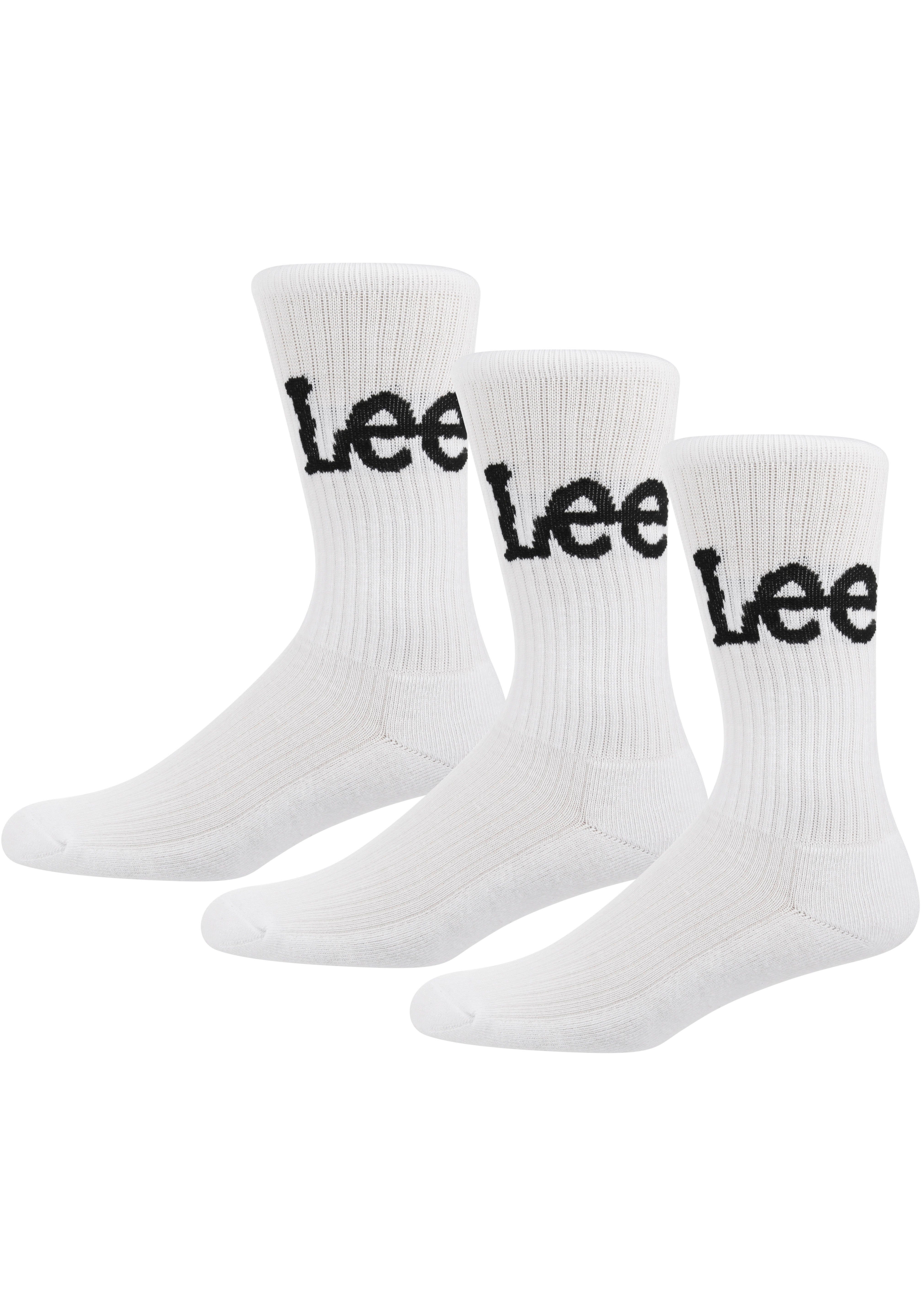 Lee® Socks CROBETT White Unisex Sports (Packung, 3-Paar) Sportsocken Lee