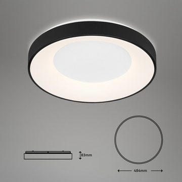 Briloner Leuchten LED Deckenleuchte 3427-015, LED fest verbaut, Kaltweiß, Neutralweiß, Tageslichtweiß, Warmweiß, CCT Memoryfunktion, inkl. Fernbedienung, schwarz, Wohnzimmer, LED