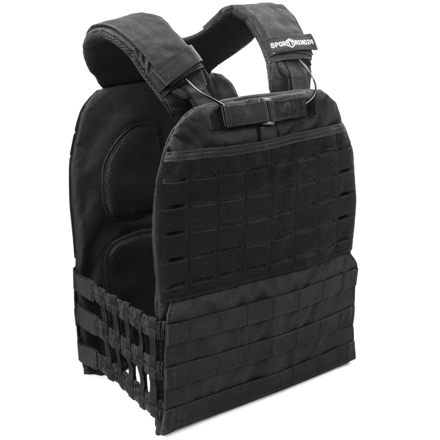 Sporttrend 24 Gewichtsweste Gewichtsweste in schwarz 10KG Platte, Trainingsweste, Fitnessweste, Sportweste