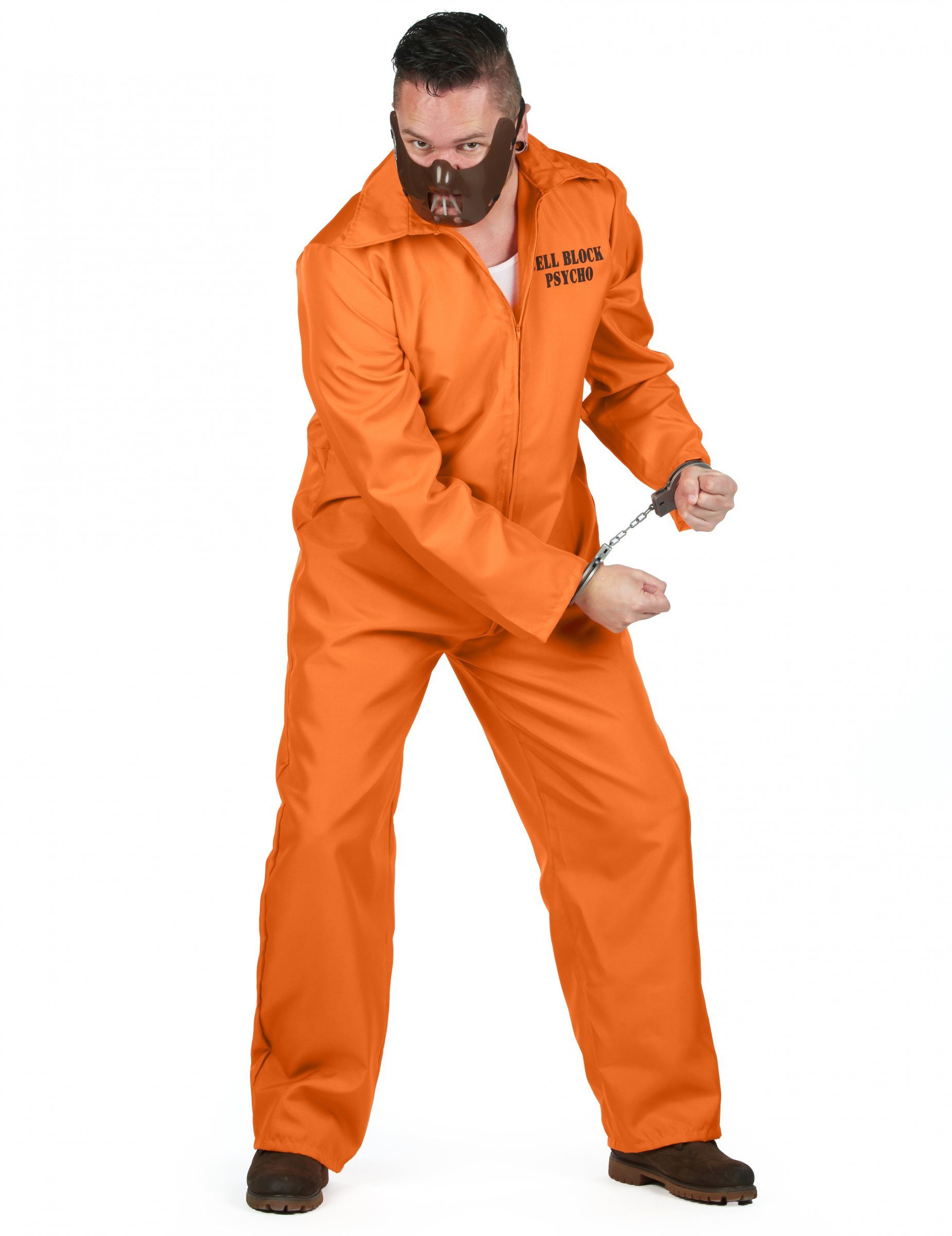 JADEO Kostüm Psychopath-Herrenkostüm Sträfling Halloween-Kostüm orange