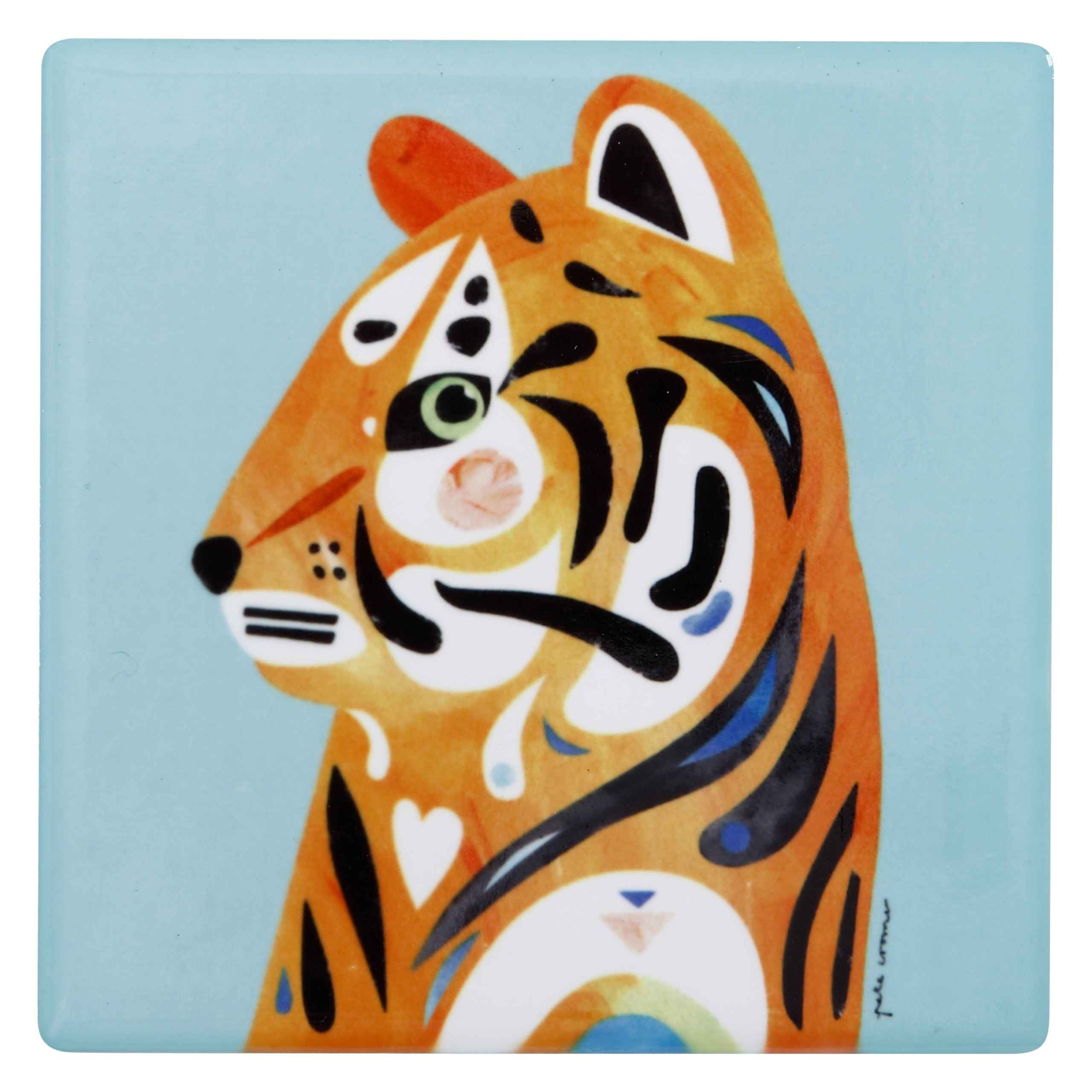 Maxwell & Williams Glasuntersetzer Untersetzer Pete Cromer Tiger, 1-tlg., Untersetzer Tiger (Tier Motiv) Keramik