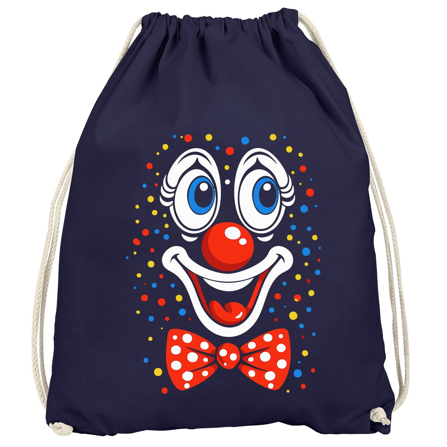 Turnbeutel Turnbeutel - Clownsgesicht - Fasching Karneval Gadgets Spruch lustig