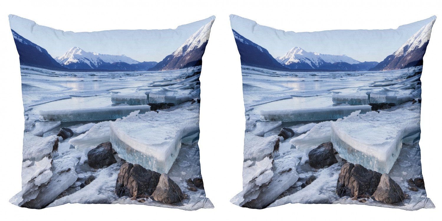 Kissenbezüge Modern Accent Doppelseitiger Digitaldruck, Abakuhaus (2 Stück), Alaska Nort Amerikanische Winter- | Kissenbezüge
