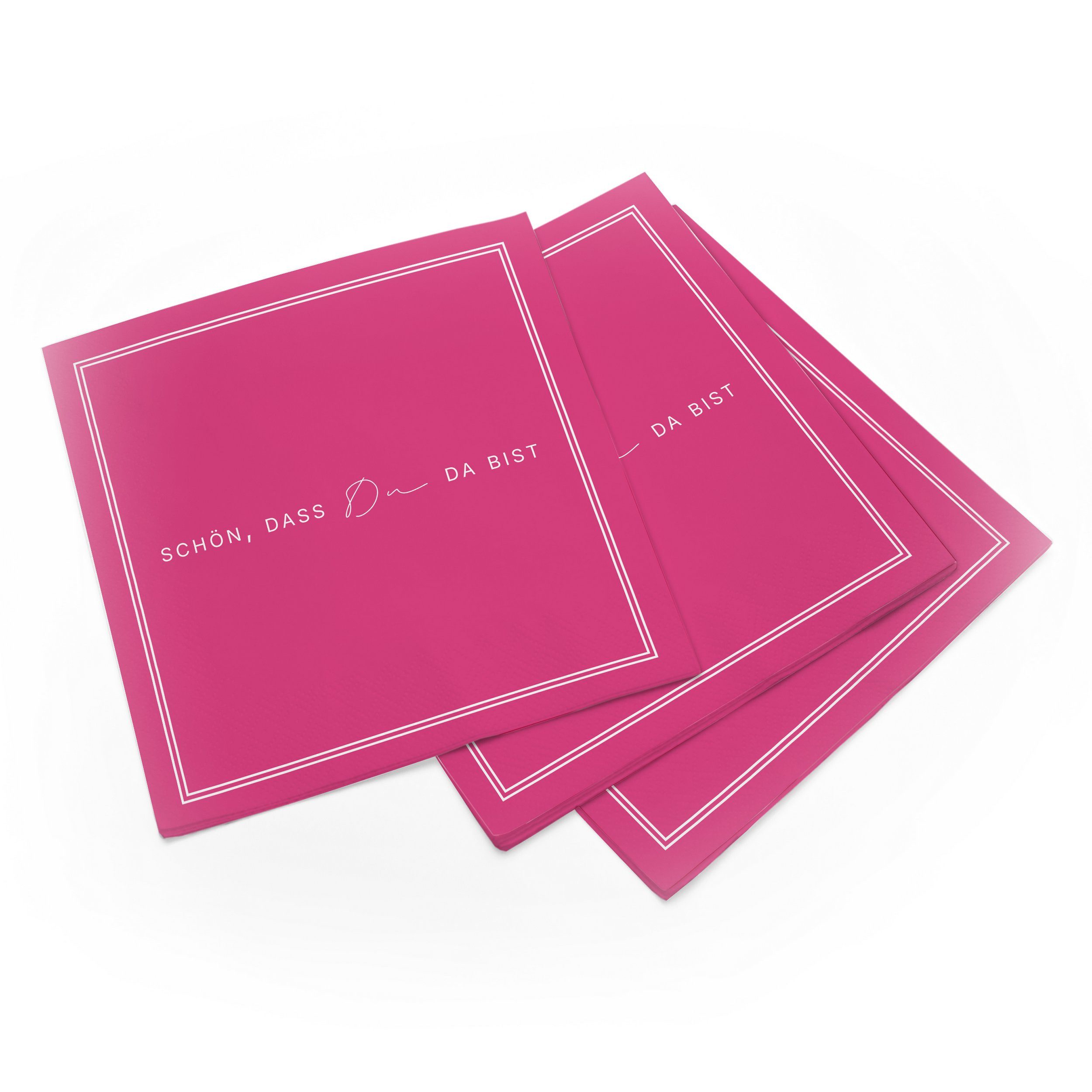 itenga Papierserviette ITENGA 20x Servietten Schön dass du da bist V3 pink
