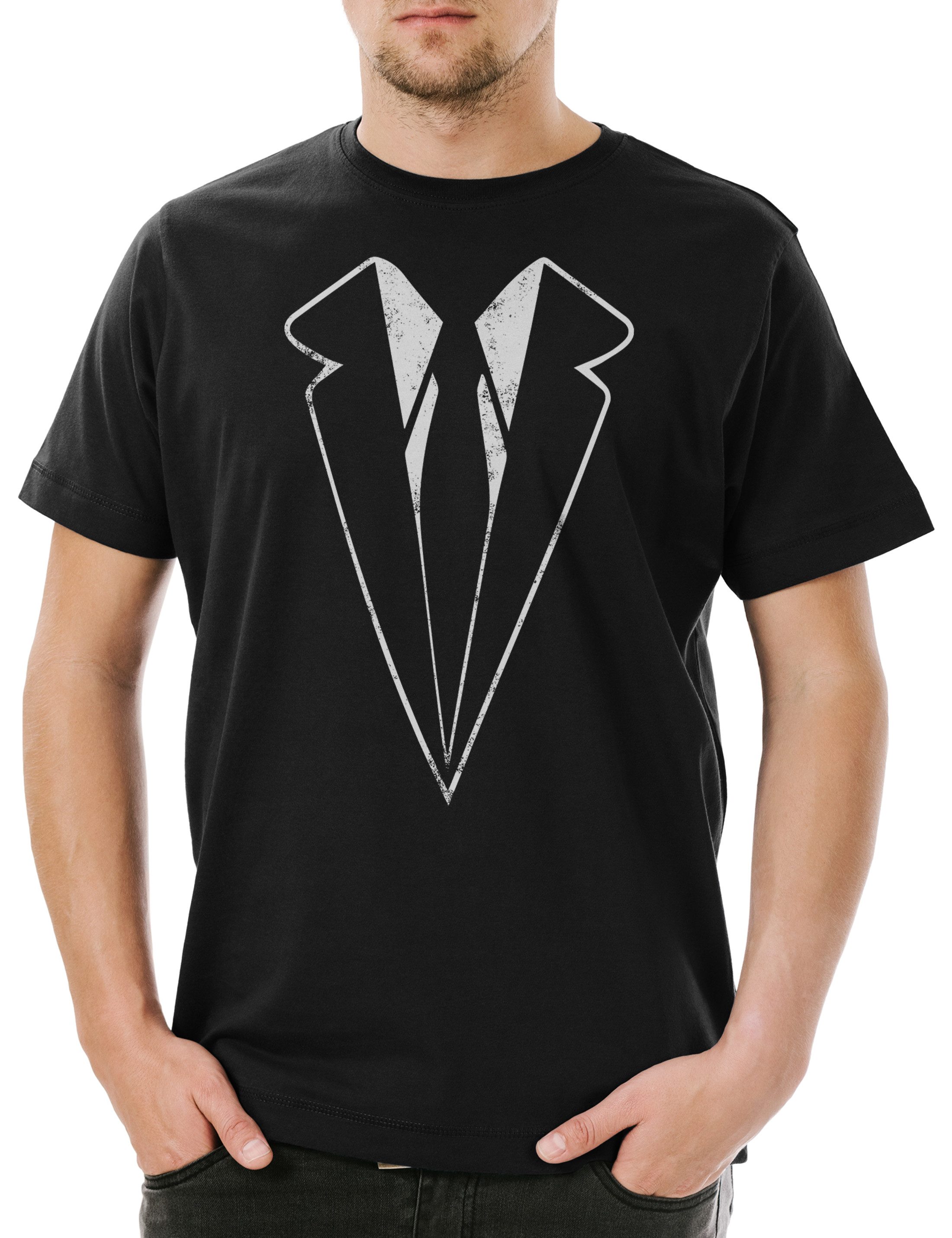 Urban Backwoods Print-Shirt Suit Herren T-Shirt Suits Fun Tie necktie Sakko Carnival Costume (1-tlg) Fasching Halloween Fassenacht tailleur