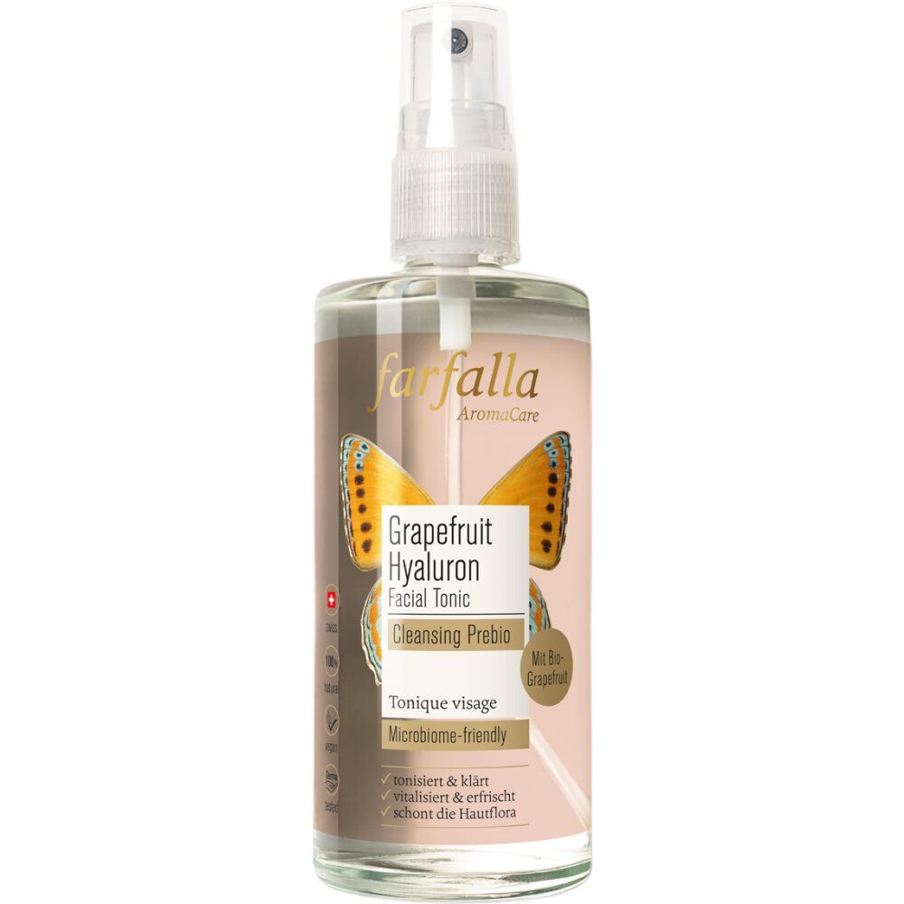 Farfalla Essentials AG Gesichtspflege Grapefruit Hyaluron Facial Tonic Cleansing Prebio, 100 ml