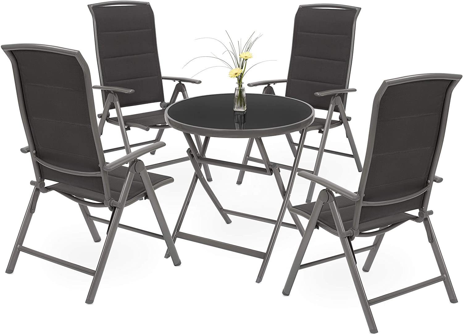 BRUBAKER GartenEssgruppe Garten Sitzgruppe Milano, (Set), 1 Glastisch