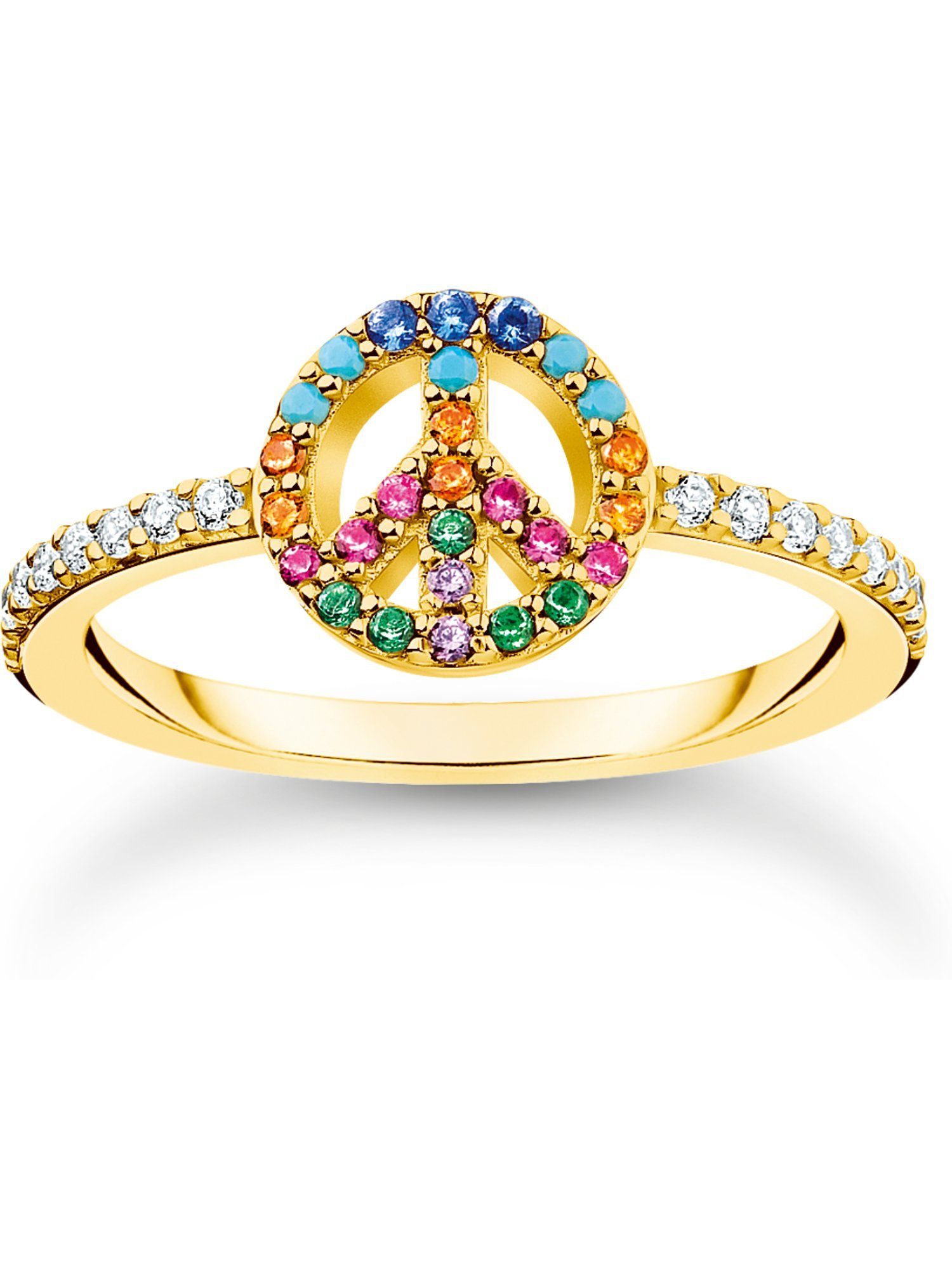 THOMAS SABO Fingerring Thomas Sabo Damen-Damenring 925er Silber Zirkonia, Glasstein
