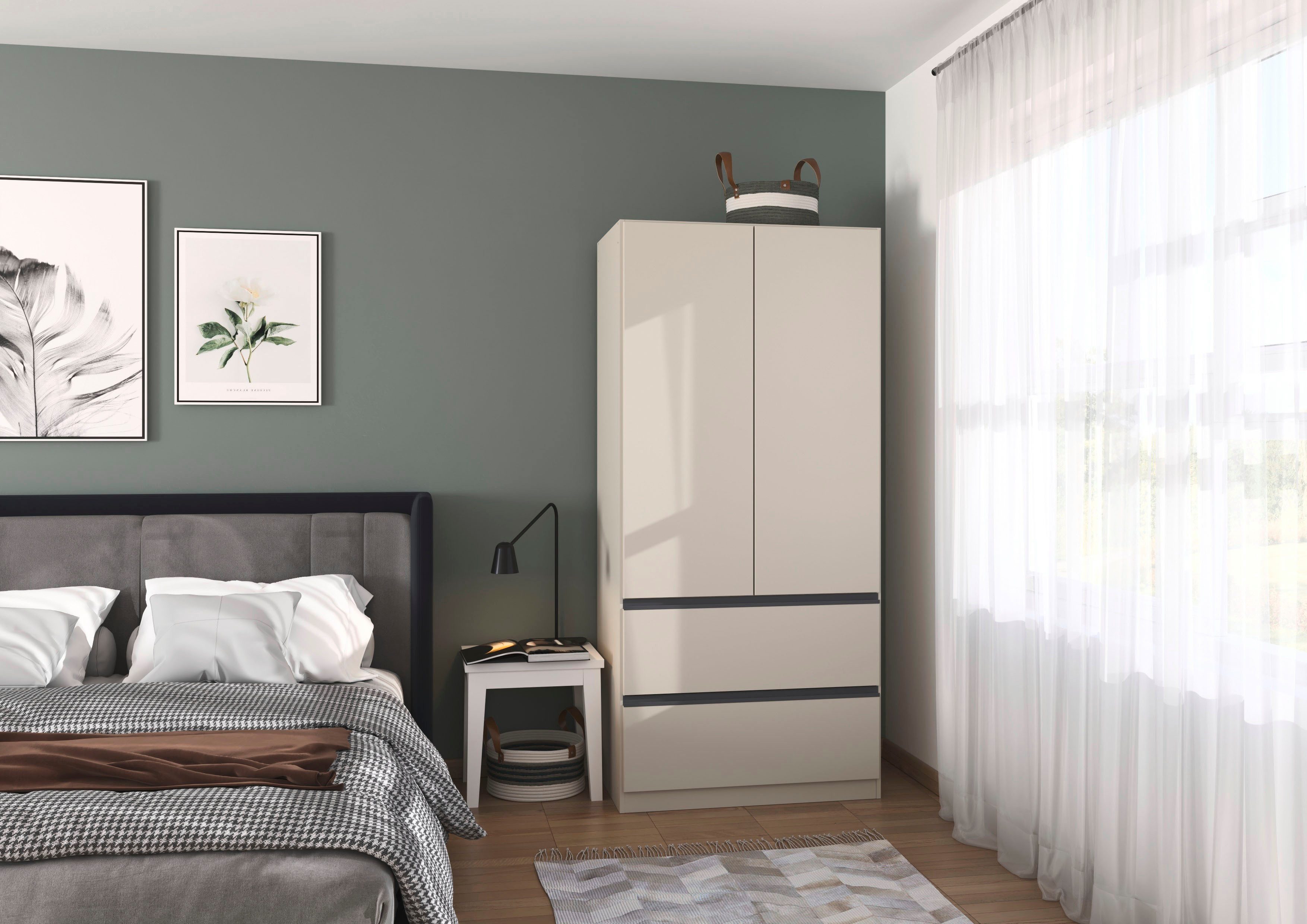 rauch Drehtürenschrank Kleiderschrank Schrank Garderobe COSTA in den Breiten 91/136/181 cm (in 3 Ausstattungen BASIC/CLASSIC/PREMIUM) viel Platz, grifflose Front und Push-to-Open Funktion MADE IN GERMANY