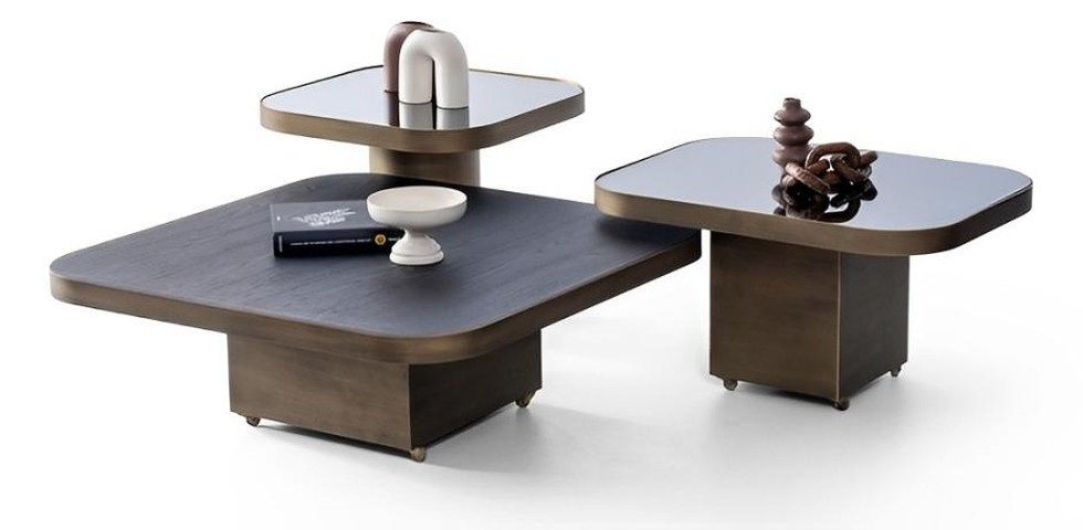 Xlmoebel Satztisch XLMOEBEL Couchtischset aus Holz in elegantem Braunton (Couchtischset, 3-St., 3-teilig), Made in Europa