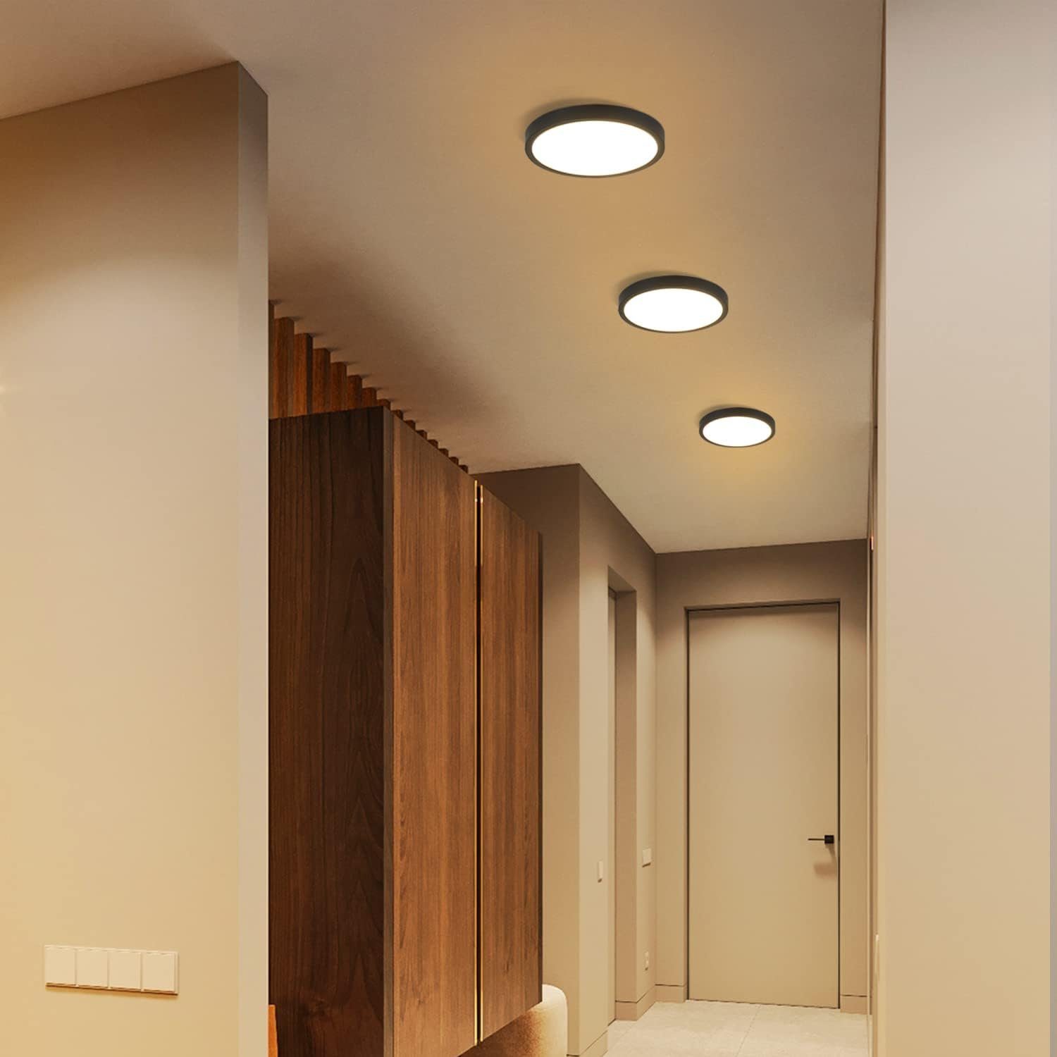 ZMH LED Deckenleuchte Wohnzimmer Ø18/27 Modern Küchenlampe Flur Schlafzimmer, Augenschutz, Einfache Installtion, LED fest integriert, Warmweiß
