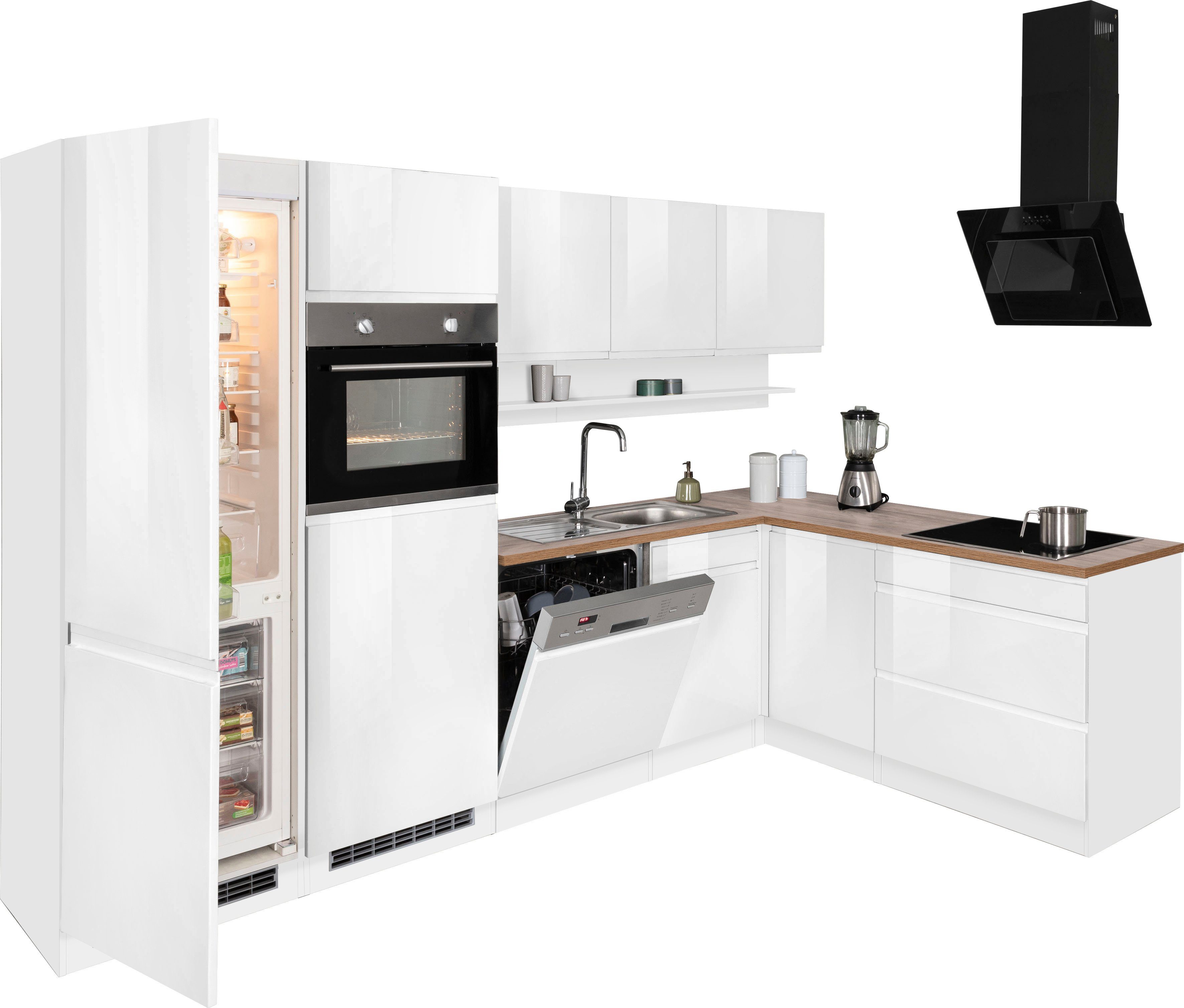 KOCHSTATION Winkelküche KS-Virginia, Stellbreite 290/190 cm cm, wahlweise mit Induktion