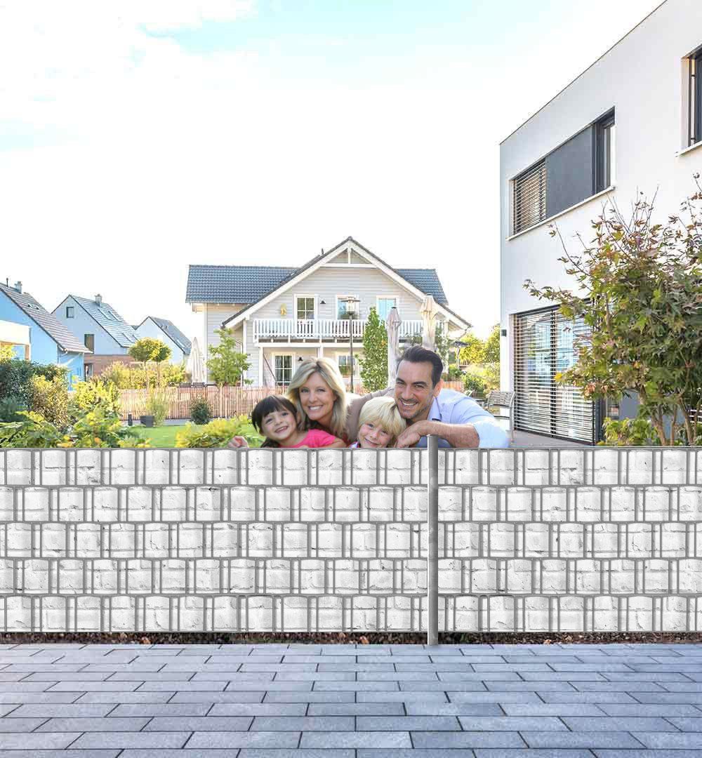 MyMaxxi Sichtschutzstreifen Sichtschutzstreifen helle Ziegelsteine weiß Sichtschutz Garten Zaun, (helle Ziegelsteine weiß)
