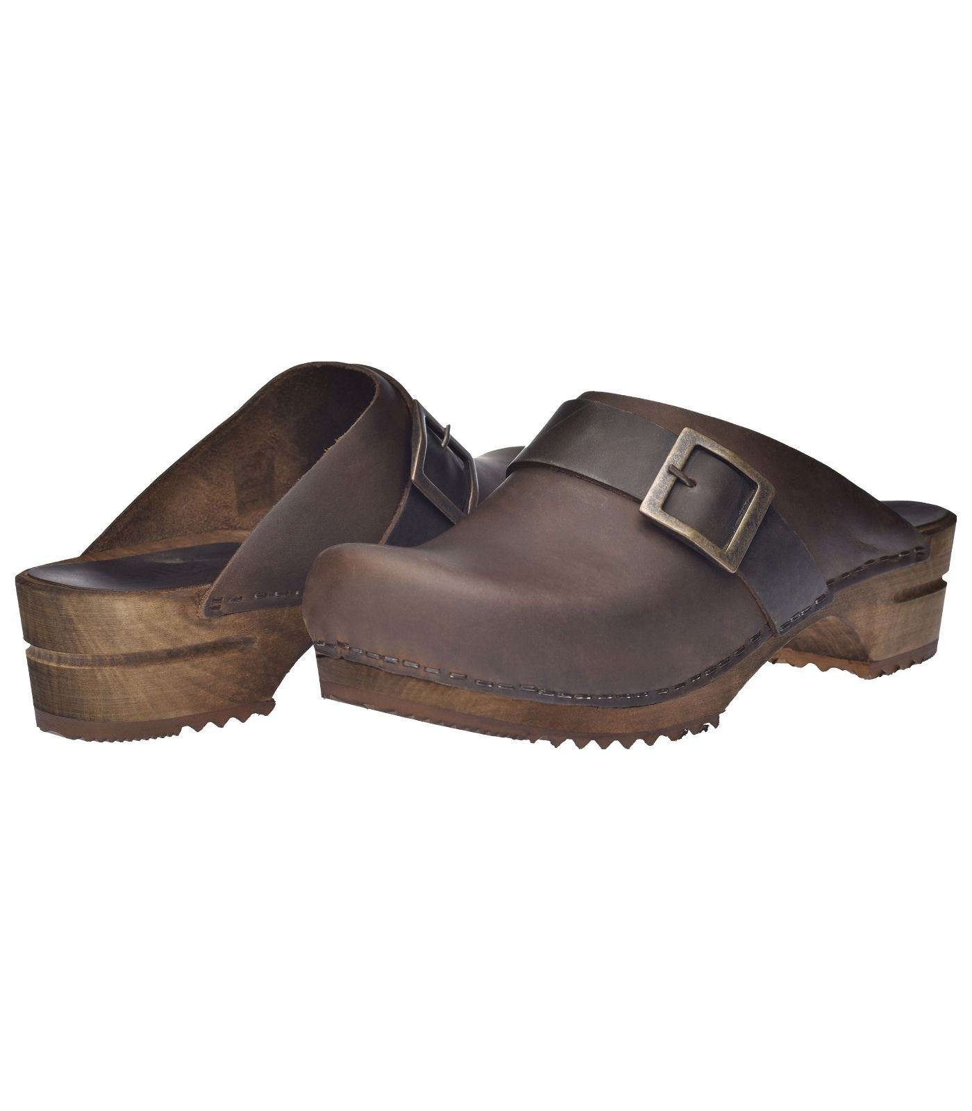 Clogs Nubukleder Braun Sanita Clog