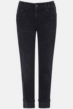 Gina Laura Regular-fit-Jeans Jeans Julia 5-Pocket-Form Ziersteine Saum-Umschlag