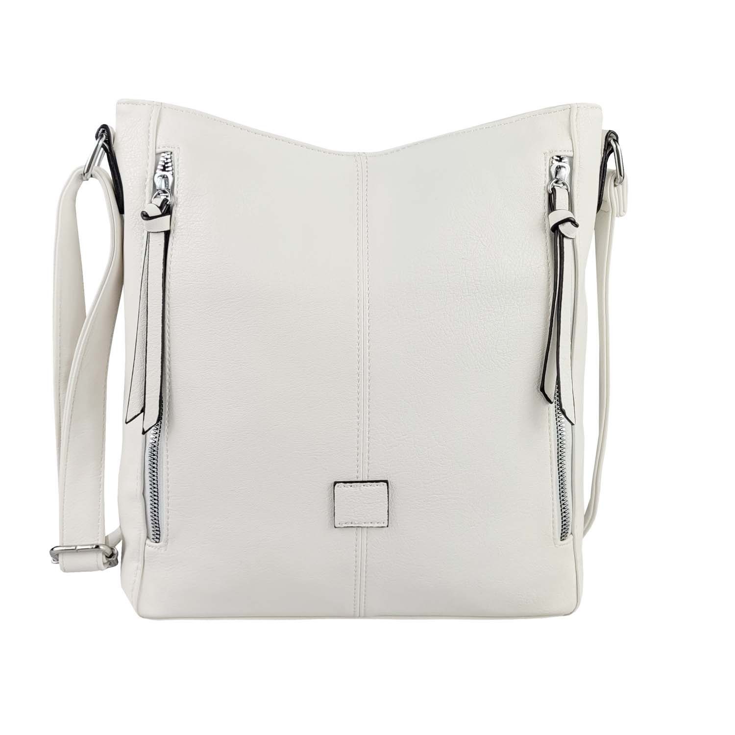 ITALYSHOP24 Schultertasche Damen Tasche Shopper Crossbody CrossOver Bodybag, als Handtasche, Umhängetasche, Hobo Bag tragbar