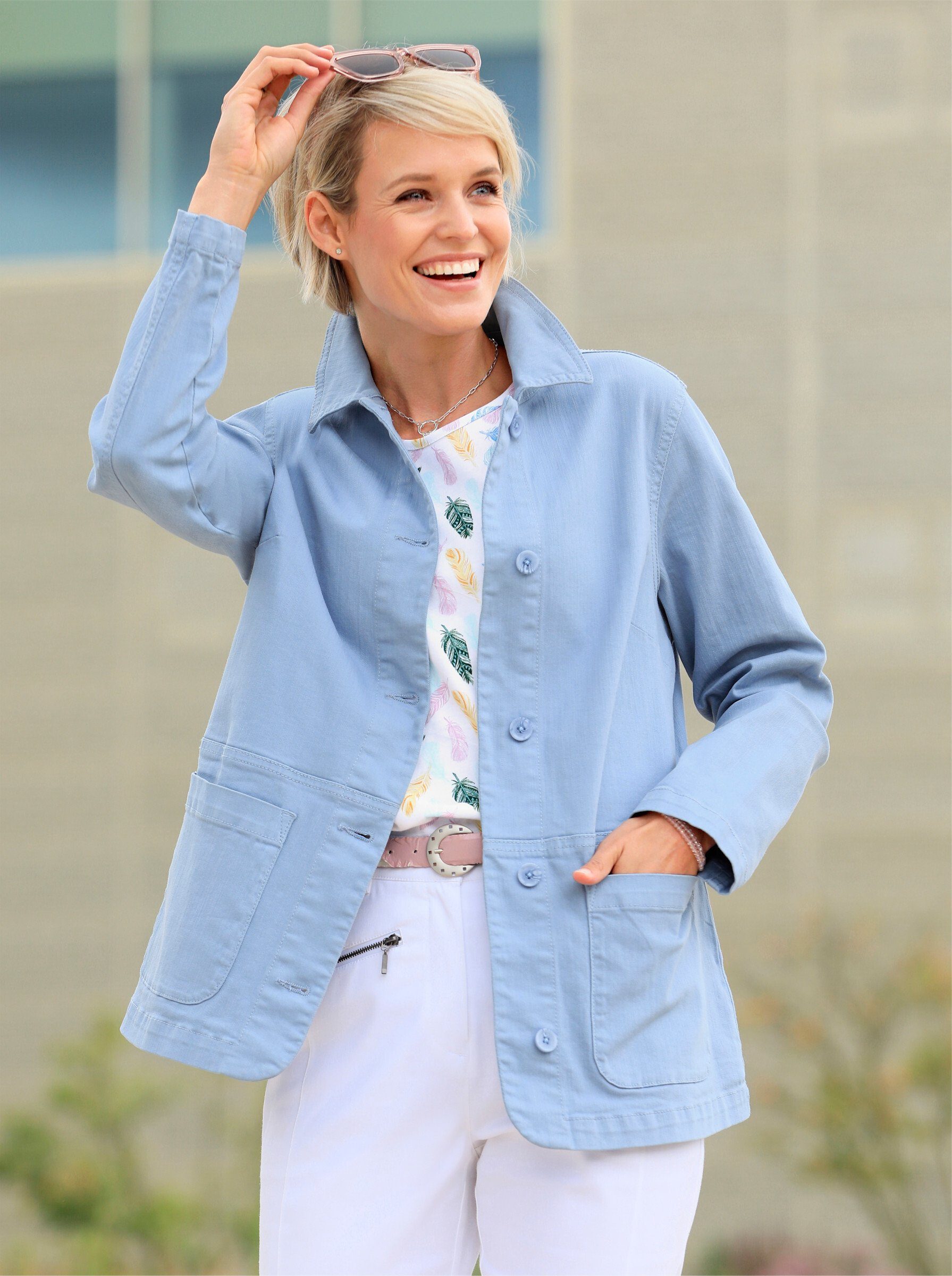 Witt Blusenblazer Jeans-Blazer Langarm