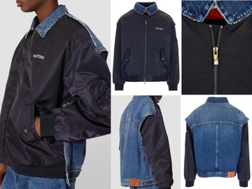 VALENTINO GARAVANI Winterjacke VALENTINO BOMBER JACKET VLTN Logo Blouson Mantel Coat Bomber Denim Jac