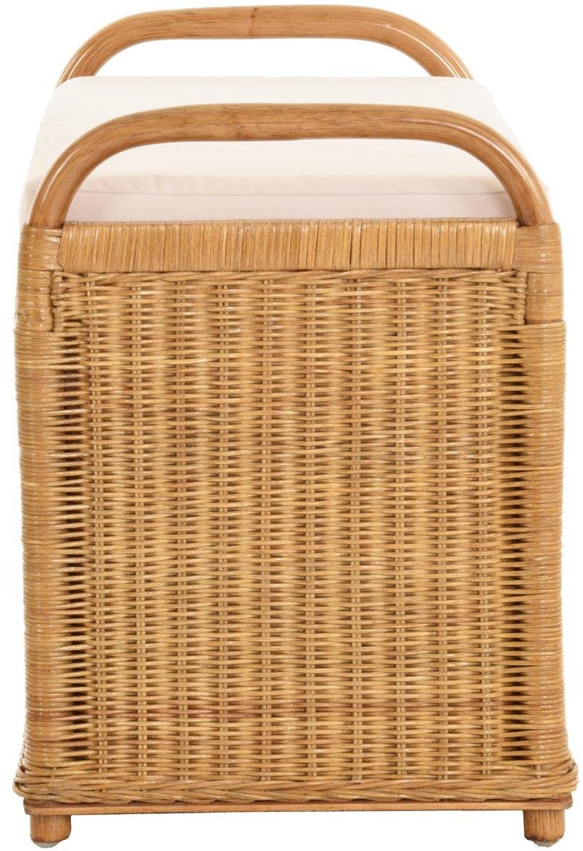 Krines Home Sitzbank Rattan Bank Sitzbank Sitzhocker mit Stauraum gepolstert Wäschetruhe 80, gepolsterter Deckel – Bild 3 von 5